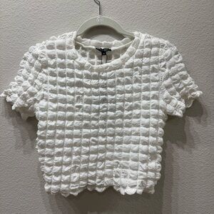 Bubble crop top white, size m new with tag